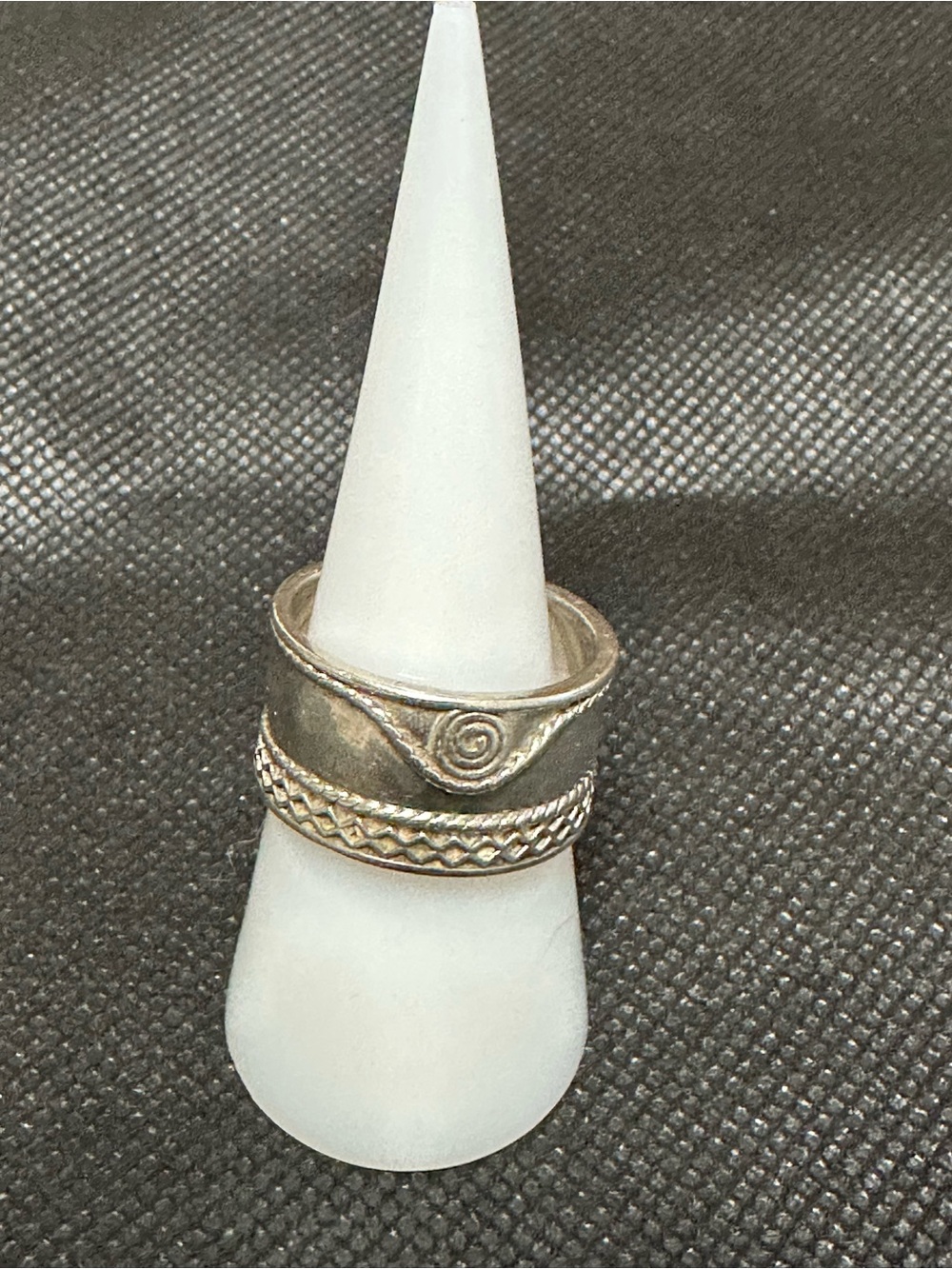 Silver-Tone Spiral & Braided Band Ring - Size 9